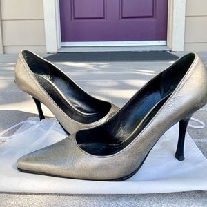 Burberry Metallic Leather Pumps